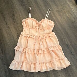 New Target Wild Fable Pink Lana Del Ray Ruffle Ballerina Mini-Dress Size Medium